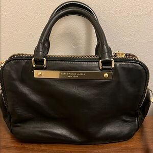 Marc by Marc Jacobs Black Satchel with Gold Accents